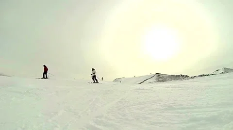 Skiiers front view Vidéo 22784579