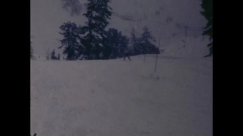 Skiiing down the hill Stock Footage 251835518