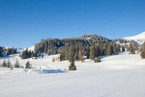 Skiing in alps Stock Photos