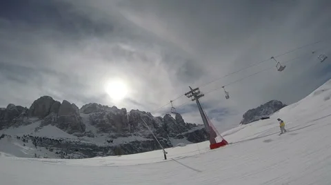 Skiing and snowboarding Stock Footage 48620723