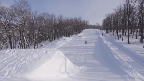 Skiing and snowboarding in the winter Stock Footage 72928826