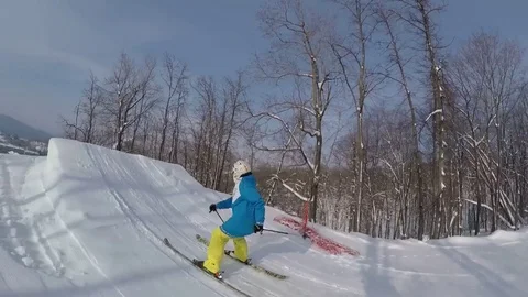 Skiing and snowboarding in the winter Video stock 72928853