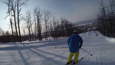 Skiing and snowboarding in the winter Stock Footage 72928862