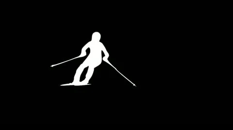 Skiing Animation - Slow motion 動画素材 21879531