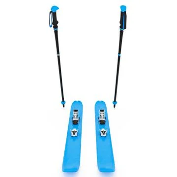 Skiing blue, ski poles, front view Stock Illustration