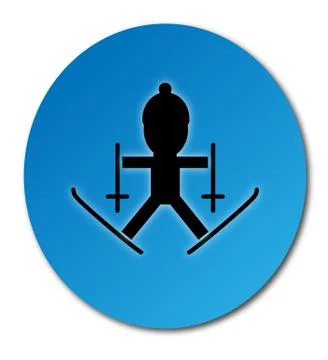 Skiing boy icon Stock Illustration