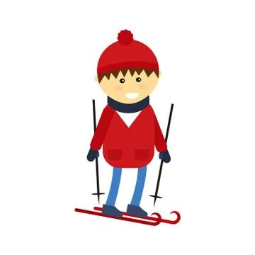 Skiing boy vector illustration Stock Illustration