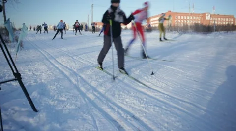 Skiing Championship Stock Footage