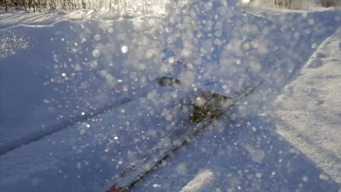 Skiing close up Stock Footage 77748717