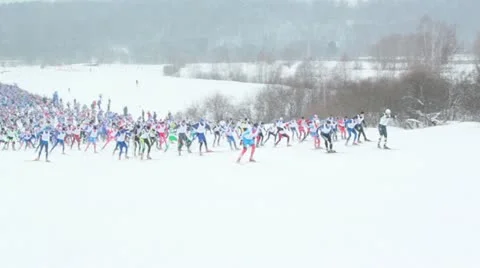 Skiing competition Stock Footage 22178821
