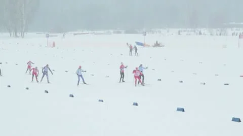 Skiing competition Stock Footage 22178968