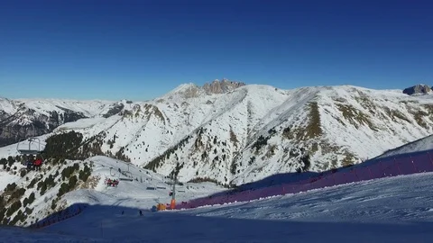 Skiing in the Dolomite Mountains Stock Footage 72157029