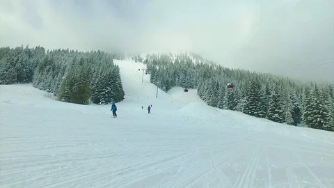 Skiing down the mountain. Stock Footage 72133688