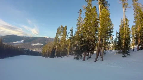 Skiing down the slopes at Keystone, Colorado USA Stock Footage 49564533