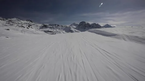 Skiing down at St-Luc 1 Stock Footage 236759294