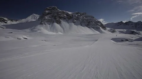 Skiing down at St-Luc 13 Touno Stock Footage 236759345