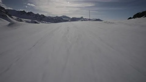 Skiing down at St-Luc 14 Stock Footage 236759347