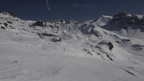 Skiing down at St-Luc 5 Stock Footage 236759312