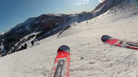 Skiing Downhill Camera Crash Vidéo 10830345