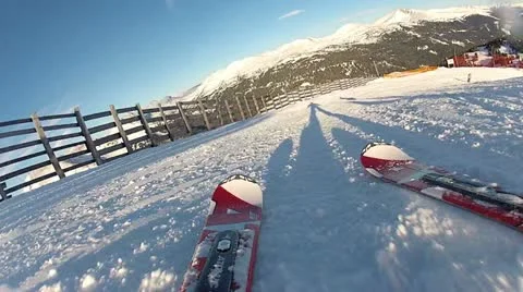 Skiing Downhill Carving Stock Footage 10830322