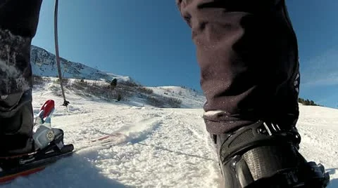 Skiing Downhill Carving Side 1 Video stock 10830309