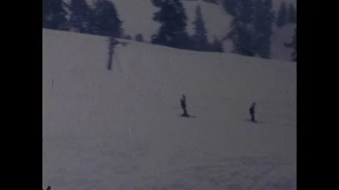 Skiing downhill Stock Footage 251834476