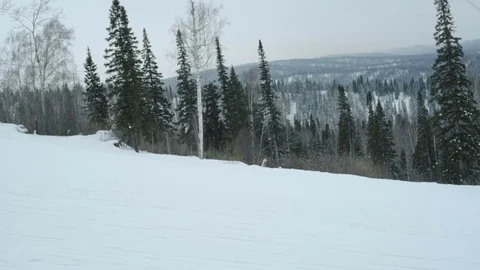 Skiing downhill in Russia Stock Footage 71182804