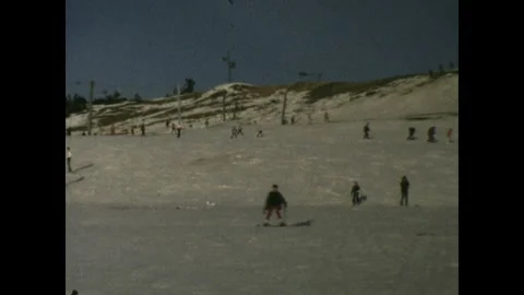 Skiing downhill together Stock Footage 251908803