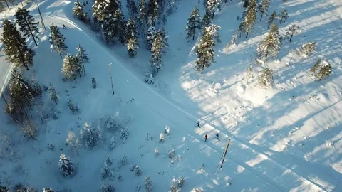 Skiing drone Stock Footage 149360210