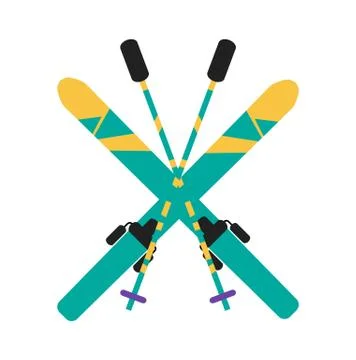 Skiing Equipment Pole Set Vector Illustration Stockillustratie