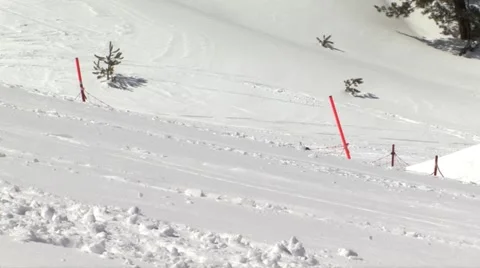 Skiing on Etna Stock Footage 48578380