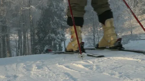 Skiing. Stockbeeldmateriaal 12756635