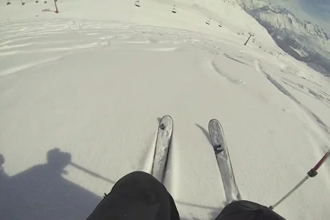 Skiing fresh powder Stock Footage 36892765