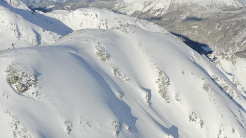 Skiing fresh powder line Video stock 128558677
