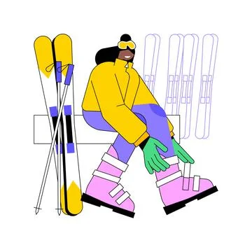 Skiing gear isolated cartoon vector illustrations. Stock Illustration