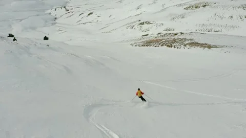 Skiing in the high mountains Stock Footage 306363979