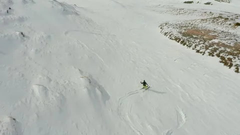 Skiing in the high mountains Stock Footage 306363989