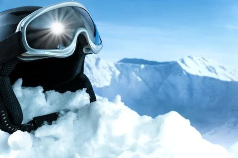 Skiing in the high mountains Stock Photos