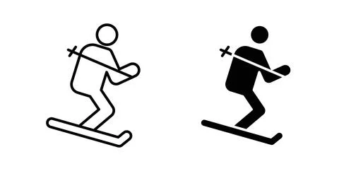Skiing icon Illustration designs pack for Web Stock Illustration