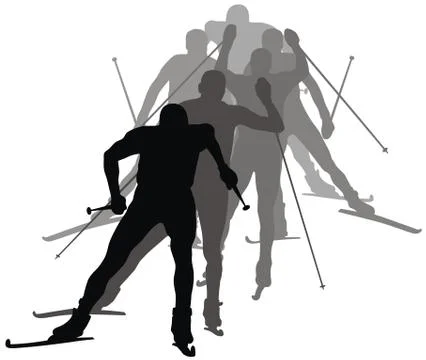 Skiing Stock Illustration