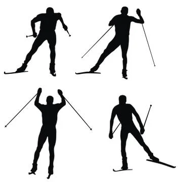Skiing Stock Illustration
