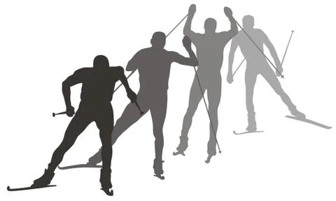 Skiing Stock Illustration