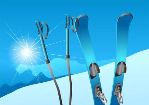 Skiing Stock Illustration