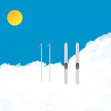 Skiing Stock Illustration