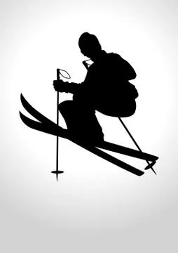Skiing Stock Illustration