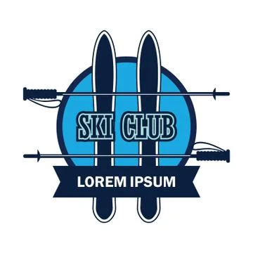 Skiing logo with text space for your slogan Stock Illustration