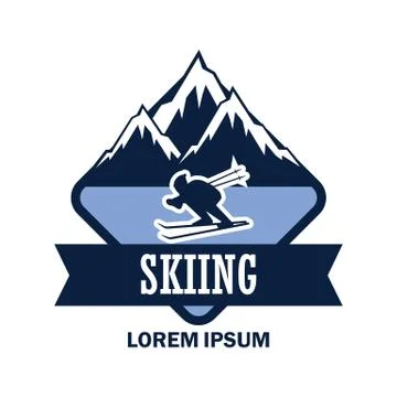 Skiing logo with text space for your slogan Stock Illustration