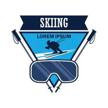 Skiing logo with text space for your slogan Stock Illustration