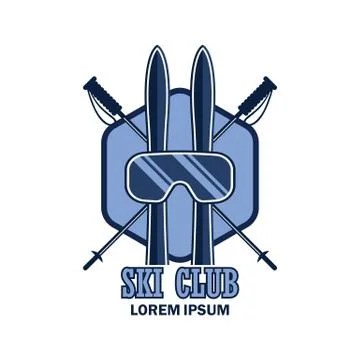 Skiing logo with text space for your slogan Stock Illustration