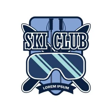 Skiing logo with text space for your slogan Stock Illustration